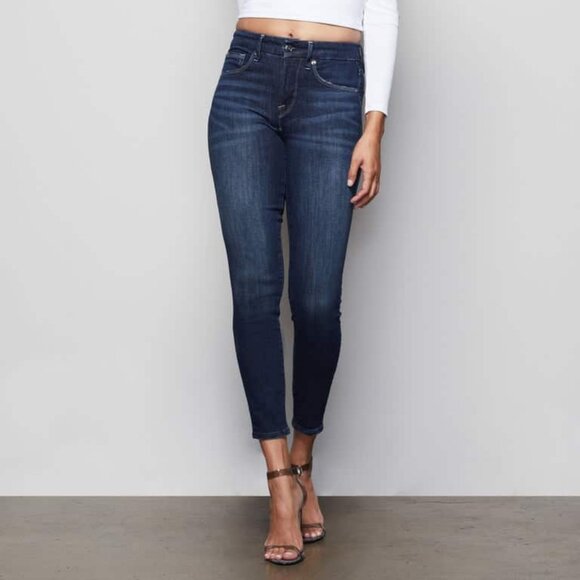 GOOD AMERICAN ALWAYS FITS GOOD CLASSIC JEANS HIGH RISE CROPPED STRETCH 20 - 26 - Picture 1 of 7